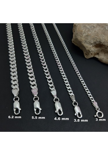 Bir Gümüş Aşkı Gurmet Model 3 MM Zincir Kolye