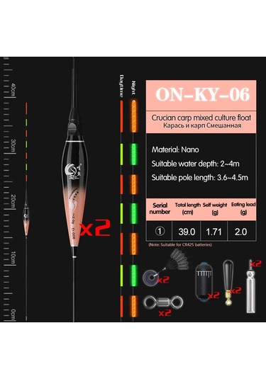 Onlyou 2 Adet/takım Nano Akıllı Balıkçılık Şamandıra Bite Alarm Balık Yemi Su Gölgesiz Ş Led Işık Otomatik Renk Şamandıra 56758524