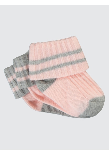 Civil Baby Kız Bebek 3'lü Çorap Set 0-24 Ay Pembe Pembe