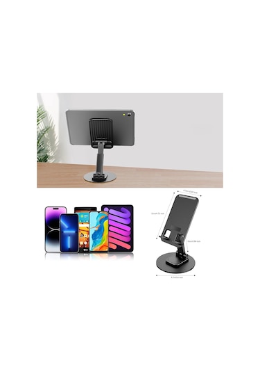 Jmary Mk-59 Yüseklik Ayarlı Katlanabilir 360 Derece Dönebilen Telefon Ve Tablet Standı Siyah
