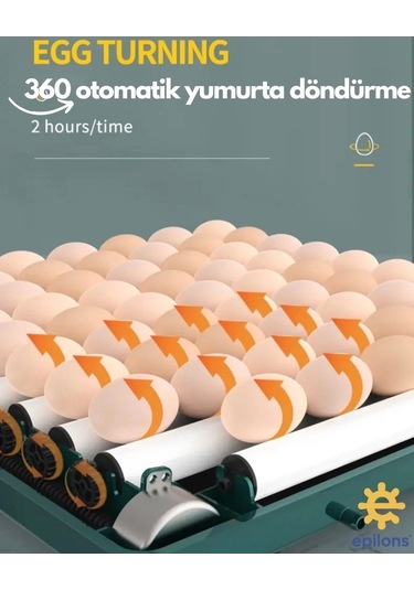 Kuluçka Makinesi Wifi Kamera Hediyeli 130 Lu Tam Otomatik Yedek Motorlu