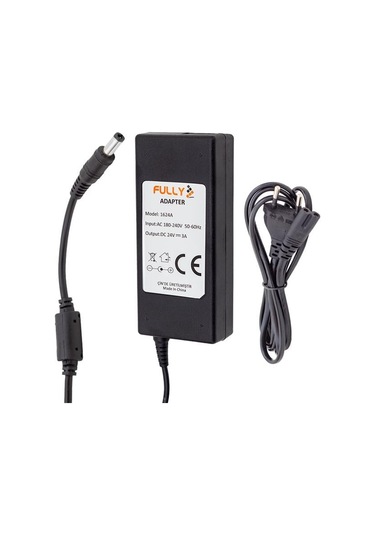 Fully O-1624a 24 Volt - 3 Amper Plastik Kasa Masaüstü Adaptör 5.5 2.5 Uç
