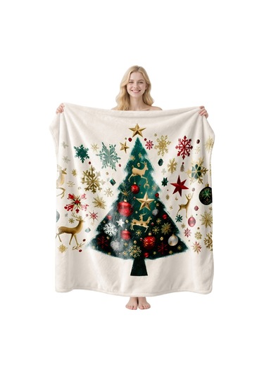 Noel Fral Küçük Battaniye Festival Atmosferi Pratik Kullanım-mt-flr-111 75 100 Yeşil