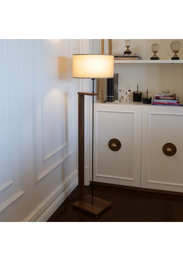 Homing AYD-3131 Pi Ahşap Gövdeli Vizon Kumaş Başlıklı Lambader