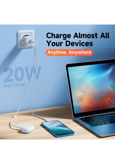 Sandwich Beyaz Romoss 20w Hızlı Şarj Cihazı - Usb-a & Type-c, Qc 3.0 Pd 3.0 Desteği, Taşınabilir Seyahat Arkadaşı