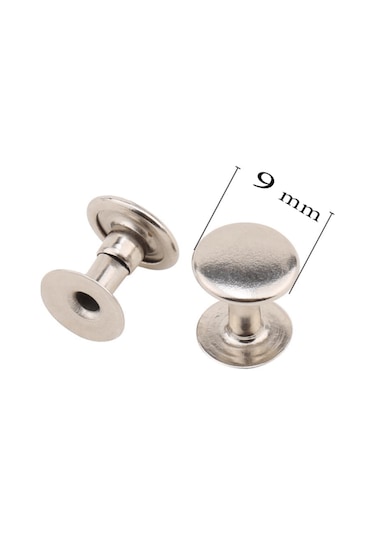 Uzun Rivet, Perçin 9mm Kafa 33,5 12mm Bacak , Nikel 1000 Adet