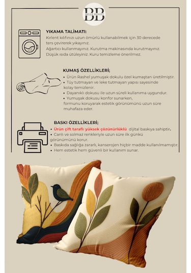 2 Li Yılbaşı Desenli, Çift Taraflı Baskı, Kırlent Kılıfı Seti Kırmızı - Yeşil