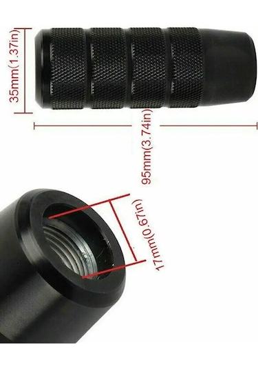 Tevdı Vites Kolu Aluminium Evrensel Manuel Şanzıman Adaptörlü 105116612 Siyah