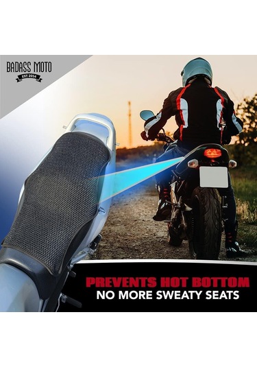 Motosiklet Koltuk Ped, Soğutma 3d Mesh Motosiklet Koltuk Kapağı Güneş İçin. Nefes Alabilen Havalandırılmış Hava Koltuğu Yastığı