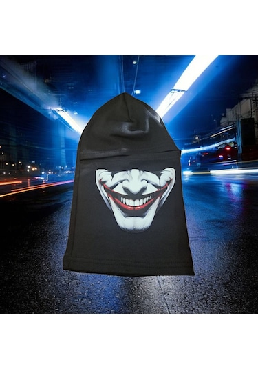 Termal Siyah Kar Maskesi Joker Baskılı Siyah - Gri