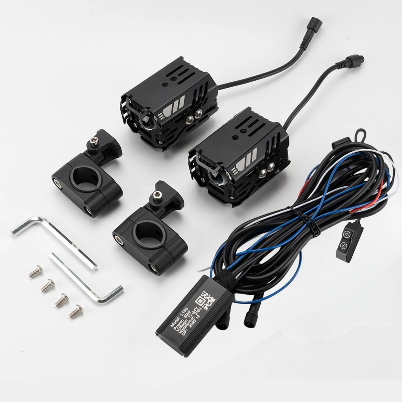 Motosiklet Led Sis Farı Seti 5 Mod Yüksek Performans Kablo Kumanda Ve Ayaklı Set Kolay Montaj Lamba