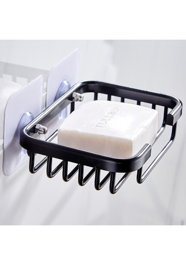 Wezone Banyo Sabun Tutucu, Delme Yok, Uzay Alüminyum, Su Tüpü, Sıvı Drenajlı, Duvar Takılı, Hafif Montaj, Sabun Saklama Aleti Parlak Ağızlı, Yapıştırıcı Tipi Diğer