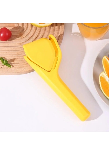 Sarı 1pc Limon Sıkma Makinesi Kolay Sıkılabilir Manuel Limon Sıkma Makinesi Depolama Alanından Tasarruf Etmek İçin Katlanabilir Ve Düz Narenciye Suyu