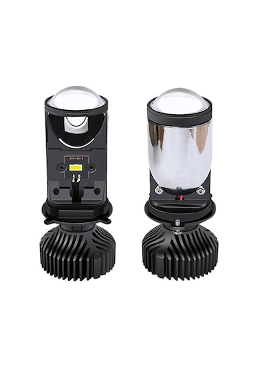 Gorgeous 60 W/çift Lamba H4 Led Mini Projektör Lens Otomobil Ampul 8000lm Dönüşüm Kiti Hi/lo Işın Far Rhd Lhd Sağ Siyah