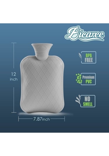 Xj Kapaklı Sıcak Su Torbası, Boyun, Omuz Ağrısı Ve El Isıtıcısı İçin 2l Pvc Sıcak Su Torbası, Adet Sancıları, Sıcak Kompres Ve Soğuk Terapi Gri Diğer