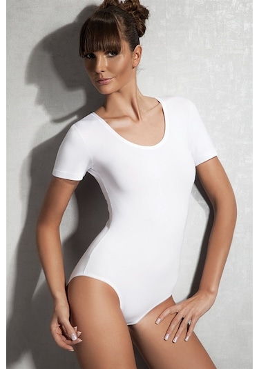 Doreanse Kadın Modal Geniş Yaka Kısa Kol Body 12301