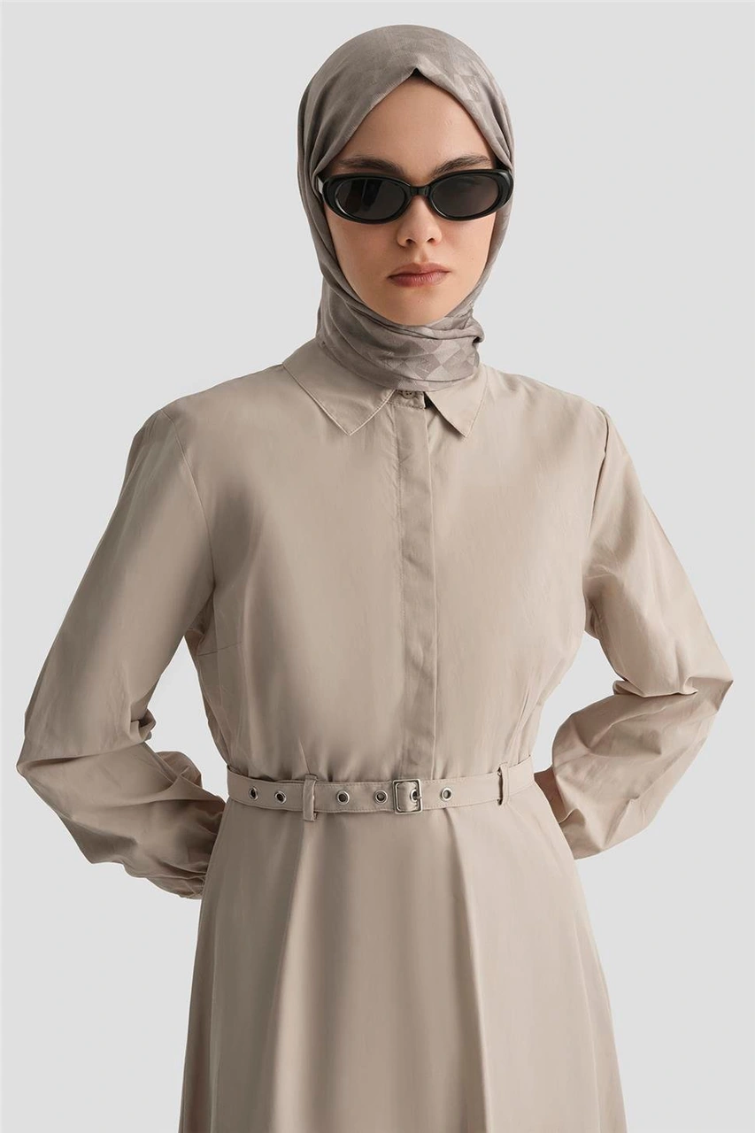 Armine Elbise 25yd9178 Bej Bej