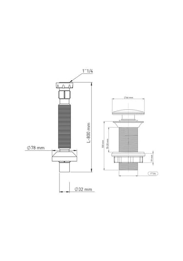 İzyapı Klick Klack Taşmasız Bas Aç Metal Lavabo Sifonu
