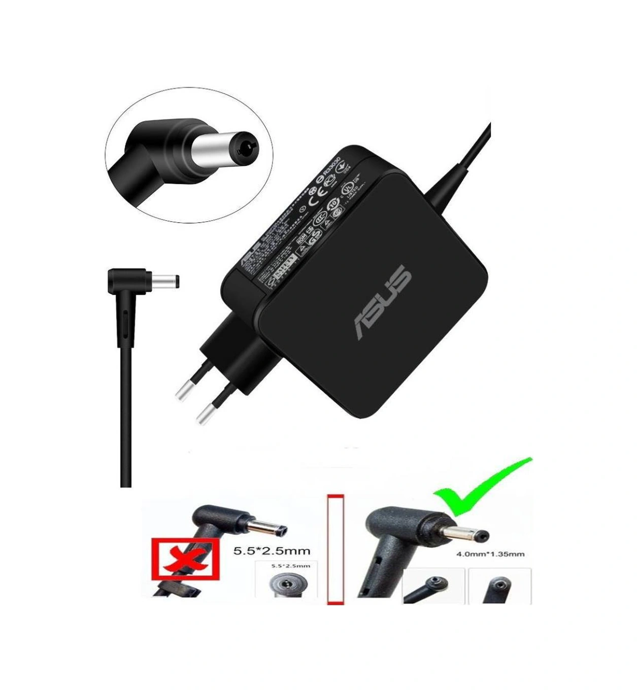Asus Vivobook Zenboook 4.0x1.3mm 19v 2.37a 45w Adaptör Asus Şarj