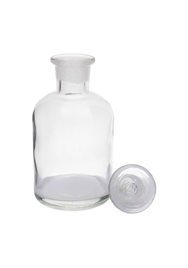 Borox Şilifli Cam Tıpalı Şeffaf Cam Miyar Şişe 125 ML