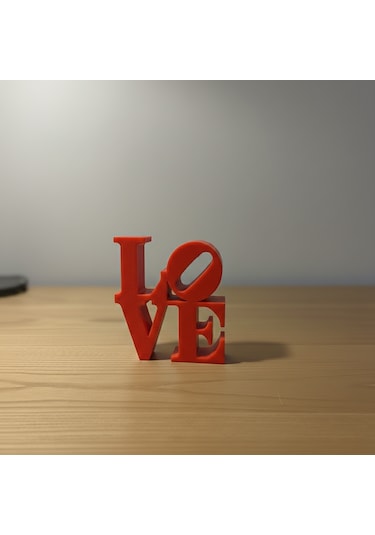 Modern "love" Tipografik Dekoratif Figür Minimalist Pla Masaüstü Aksesuarı Kırmızı