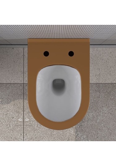 Lucco Asma Klozet İçi Beyaz Dışı Komple Bronz