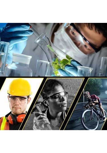 Jokmae 3 Adet Sıçrama Önleyici İş Emniyet Gözlüğü - Laboratuvar Göz Koruyucu Siyah 5 Adet