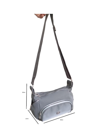 Mygeppetobag Suni Deri Bayan Çapraz Çanta -omuz Çantası Gri