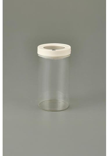 Lengo 1600 Ml Mühürlü Vakumlu Borosilikat Cam Erzak Saklama Kavanozu Şeffaf Beyaz