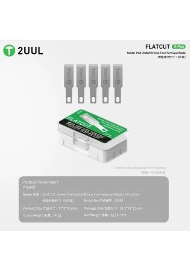 2uul Da28 Flatcut Mobil Ic Lehim Pedi Alt Dolgu Tutkal Çıkarma Bıçağı