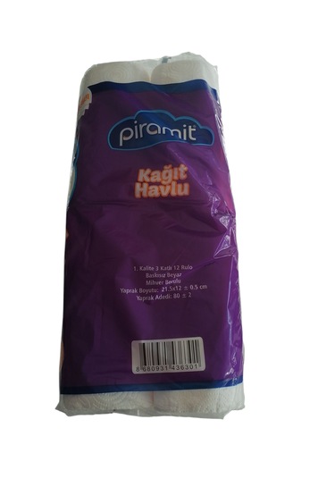 Piramit 3 Katlı 12'li Kağıt Havlu