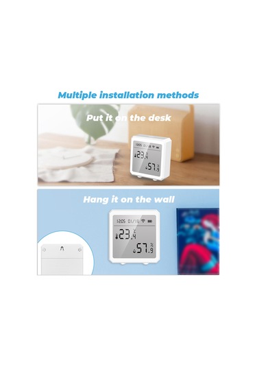 Mufunye Akıllı Wifi Ve Bluetooth Özellikli Dijital Termometre Nem Ölçer - Lcd Ekranlı, Alarm Fonksiyonlu, Alexa Uyumlu