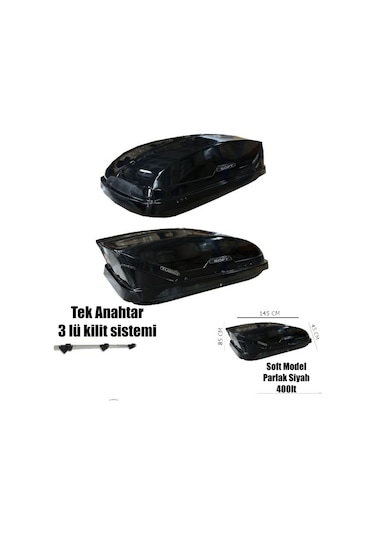 Araç Üstü Port Bagaj Kapalı Tabut 3 Kilitli 400 Lt Siyah Üniversal Tuğra