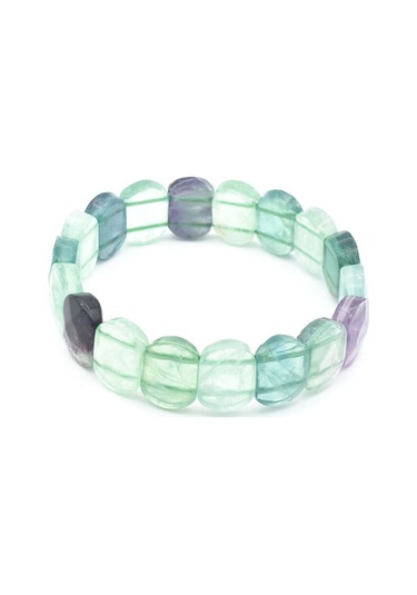 Murty99 Oval Kesim Hakiki Florit Taşı Bileklik Yeşil