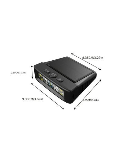 Boatshop1 Ynf Güneş Enerjili Tpms Siyah 4 Harici Sensör Lastik Basınç Sıcaklık İzleme Kolay Kurulum Titreşim Algılama Sezgisel Ekran