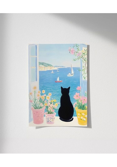 Çerçevesiz Poster E Chat Et La Mer