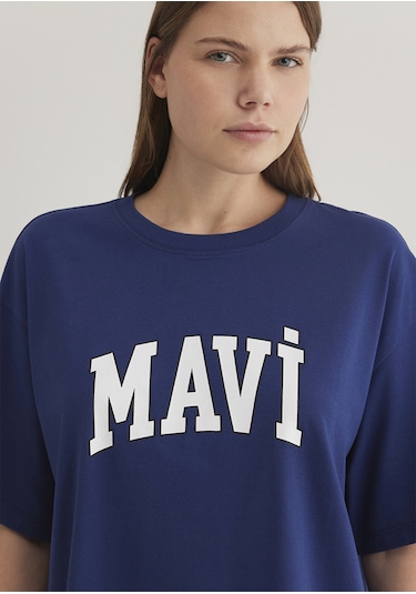 Mavi - Mavi Logo Baskılı Lacivert Tişört 1600843-70722 One Sıze Mavi