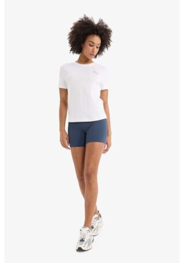 DeFactoFit Oversize Geniş Kalıp Bisiklet Yaka Baskılı Sporcu Kısa Kollu Tişört D9298AX25SPWT80