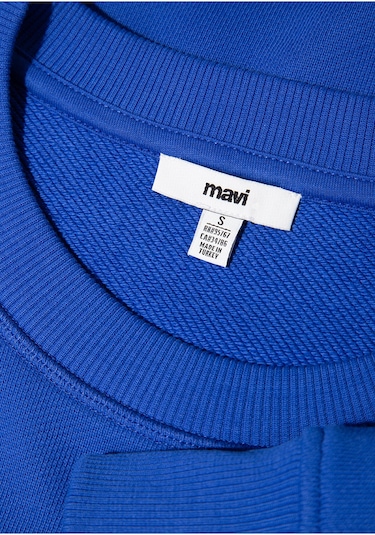 Mavi Kadın Bisiklet Yaka Sweatshırt Parlak Mavi 1s10389-70576 Mavi