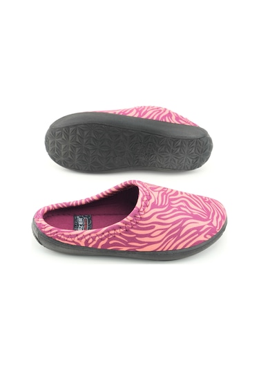Gezer Kadın Kışlık Pu Rahat Taban Desenli Ev Bahçe Gondol Terlik Mor