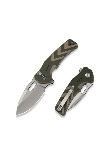 Civivi Vexron Milled Green & Tan G10 Handle Stonewashed 14c28n Blade Kamp Çakı Yeşil