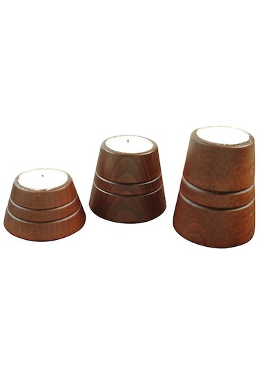 Pandora Ahşap Üçlü Tealight Piramit