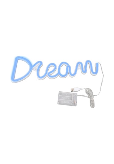 Led Neon Işık Rüyası Pil Usb İle Çalışan Neon Duvar Lambası Yatak Odası Oturma Odası Bar Partisi İçin Mavi