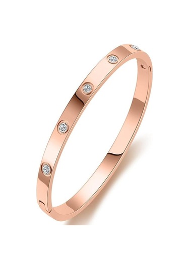 Novahub Gül Altın Paslanmaz Çelik Bilezik Solmayan Kadın Bileklik Takı Altın