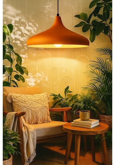 Modern Tasarım Turuncu Sarkıt Avize Salon, Mutfak Ve Ofis İçin Dekoratif Butik Lamba Aydınlatma Turuncu