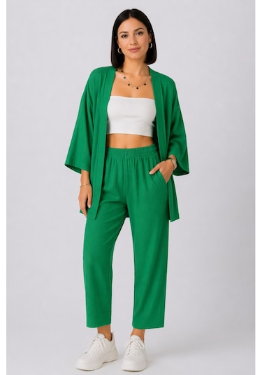 Trend Alisse Kimono Kadın Alt Üst Takım Yeşil