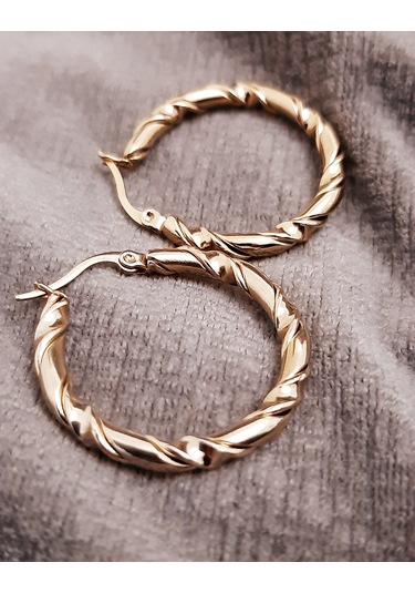 Giftworld Çelik Burgulu Halka Küpe