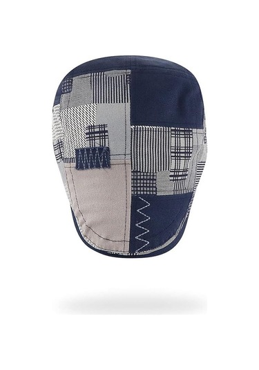 Valkyrie İtalyan Style Erkek Kasket Şapka Kanvas Asimetrik Model Ayarlanabilir Terletmez Erkek Lacivert