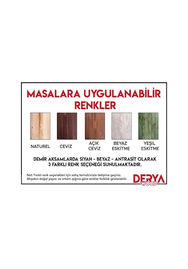 Deryawood Ahşap Yemek Masası-80-200