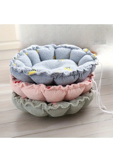 Elmpaly Yeşil Küçük Boy Balkabağı Şekilli Ajustabl Yumuşak Sıcak Kedi Köpek Yatağı